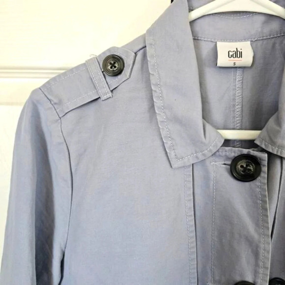 Cabi Women's Small Blue Trenchcoat Belted Classy Casual Everyday - Picture 4 of 8